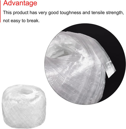MECCANIXITY Polyester Nylon Plastic Rope Twine Household Bundled for Packing Gardening Craft,150m Length,White