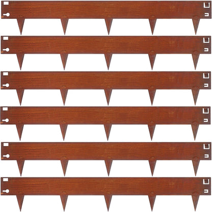 42 Inch Cor-Ten Steel Landscape Edging, 7.9 Inch Hammer in Metal Landscape Edging, Garden Edging for Lawn, Pathway, Yard