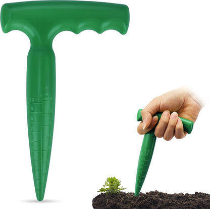 Seed Planter Tool, 6.9" Dibber Garden Tool, Plastic Seed Dibbler for Planting, Bulb Digger Garden Planter with Handle for Sowing Seeds, Planting, Bulbs, Digging (Green)