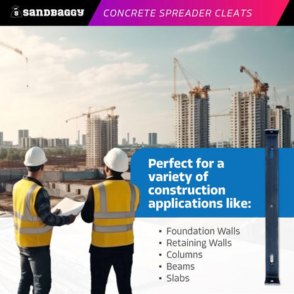 Sandbaggy 10" x 1 ⅛" Concrete Spreader Cleats - 1 ⅛" Plywood - Form Clips - Black Annealed Steel - Maintains Consistent 10 inch Wall Thickness (10" Wall, 1-1/8" Ends, 20, Count)