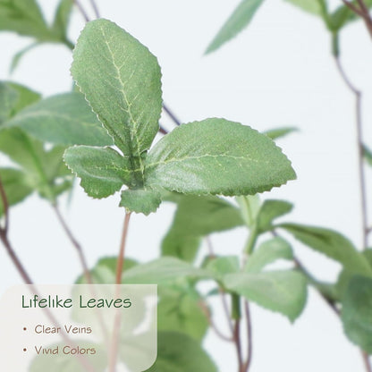 Bellacat 6ft Faux Quince Leaf Tree with Lifelike Leaves & Realistic Trunks, 72in Artificial Quince Leaf Tree for Garden, Home, Office, Porch, Balcony,Living Room Decor.