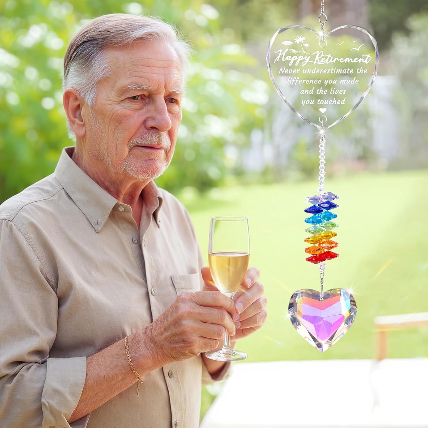 Retirement Gifts for Women, 2025 Retirement Gift Crystal Suncatcher, Happy Retirements Gifts for Friends Teachers Nurse Men, Going Away Presents Decorations