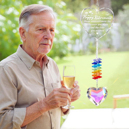 Retirement Gifts for Women, 2025 Retirement Gift Crystal Suncatcher, Happy Retirements Gifts for Friends Teachers Nurse Men, Going Away Presents Decorations