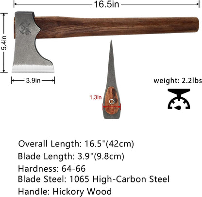 Competition Throwing Axe, 3 Pack 16.5" Throwing Axes with 1065 High Carbon Steel & Hickory Wood Handle, Perfect for Axe Throwiing Game, Competition and Recreation, Gift for Men