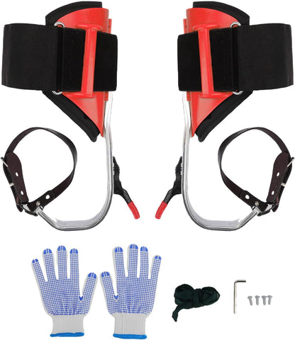 Tree Climbing Spikes Kit Aluminum Alloy Adjustable Tree Climbing Equipment with Anti Slip Pedal for Gardening Fruit Picking