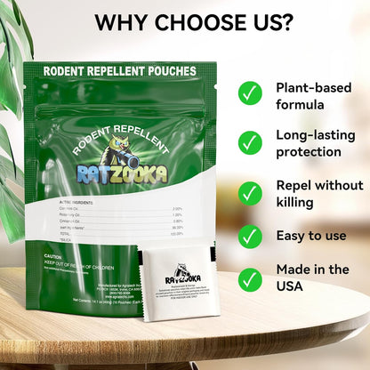 Extra-Strength Mouse Repellent Pouches with Cinnamon/Cornmint Oils, (20 Pouches) Natural Rodent Repellent, Indoor & Outdoor Mice Repellent, Safe for Pets and Kids