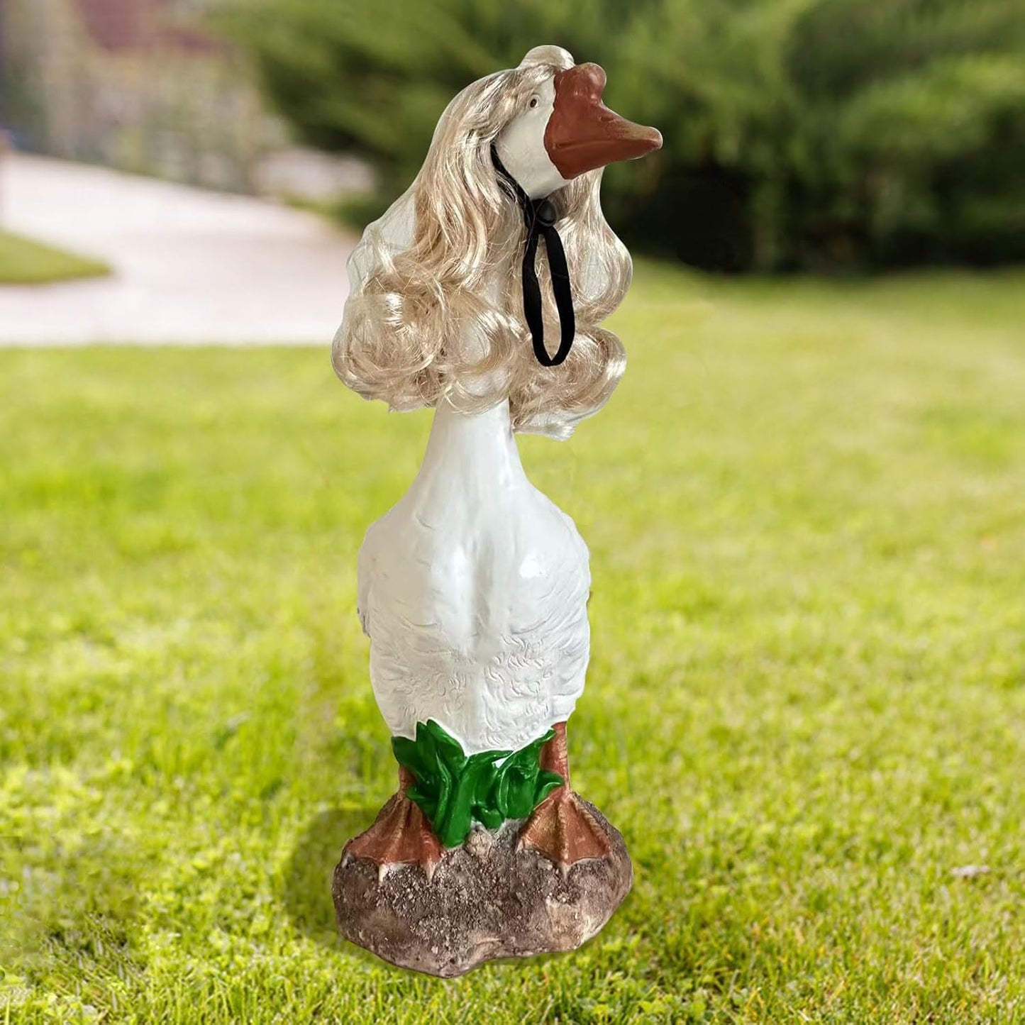 Porch Goose Wigs, Porch Goose Outfits Lawn Goose Statue Accessories for Outdoor Garden Patio Yard Goosey Decor （Style 1）