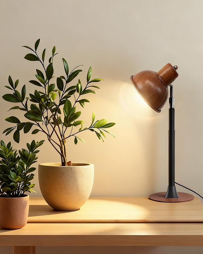 yadoker Plant Grow Light for Indoor Plant, Walnut Wood Grain LED Grow Light,Elevating Plant Lamp,Height Adjustable,Automatic Timer with 8/12/16Hours,10-Level Brightness,Ideal for Large Plant Grow