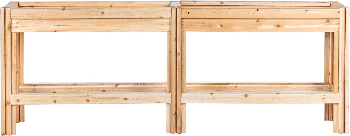 Greenes Fence Twelve Bucket Cedar Storage Shelves, 84 in. x 16 in. x 30 in. - Made in USA with North American Cedar