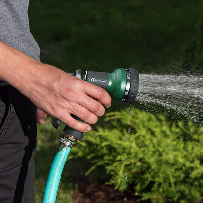AUTOMAN Garden Hose Nozzle 2PK, ABS Water Spray Nozzle with 7 Adjustable Patterns, Slip Resistant