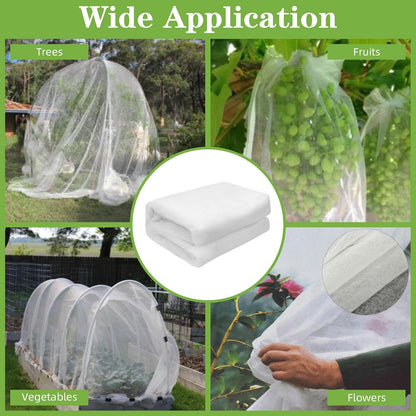 10 x 65FT Garden Mesh Netting, Ultra Fine Mesh Protection Netting Plant Covers Greenhouse Row Cover Raised Bed Screen Barrier Net for Vegetable Fruits Flowers Trees Crops, White