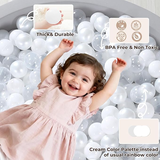TRENDPLAY Plastic Balls for Ball Pits 2.2 Inch, Pack of 50 100 200 500 Hollow Balls, Perfect for