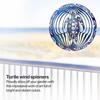 VP Home Tribal Turtle Kinetic Wind Spinners for Yard and Garden Wind Spinner Outdoor Metal Large Hanging Turtle Decor 3D Garden Art Wind Sculpture Spinners Kinetic Art Lawn Ornaments, 12x15 inches