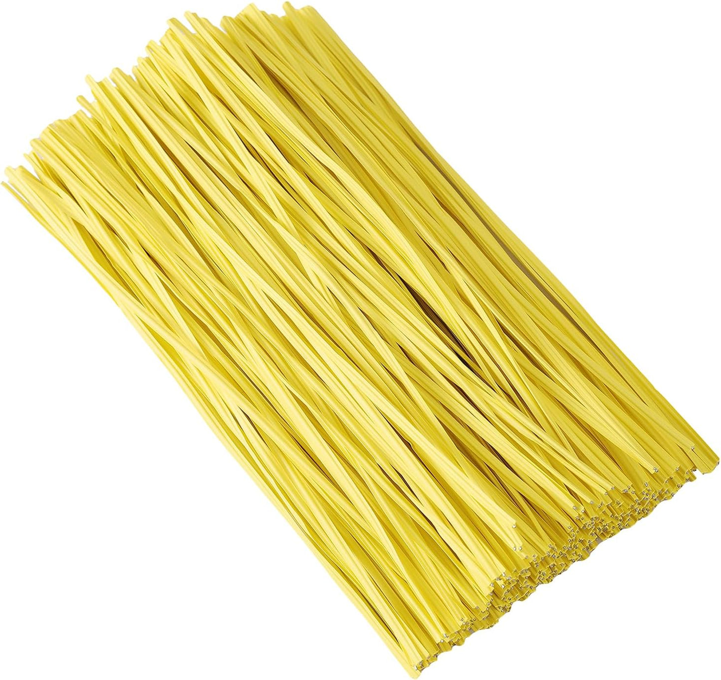Tangyinrd 300 Pcs 6 inch Yellow Plastic Twist Ties, Cable Ties, for Bags, Gardening Tools