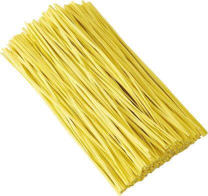 Tangyinrd 300 Pcs 6 inch Yellow Plastic Twist Ties, Cable Ties, for Bags, Gardening Tools