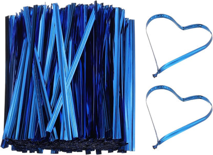 PATIKIL Bag Twist Ties 4 Inch, 800 Pcs Metallic Bread Ties for Treat Plastic Bags Gift Wrapping Candy Coffee Bag Plant Party Cake Favor, Blue
