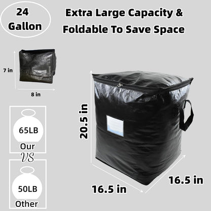 3 Pack 91L Storage Bags for Clothes, Moving Bags Heavy Duty Extra Large with Reinforced Handle, Storage Containers for Organizing Bedding, Blanket, Sheets, Pillows, Toys, Christmas Decorations