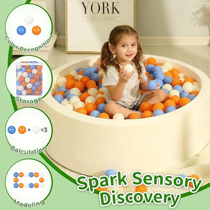 TRENDPLAY Plastic Balls for Ball Pits 2.2 Inch, Pack of 50 100 200 500 Hollow Balls, Perfect for