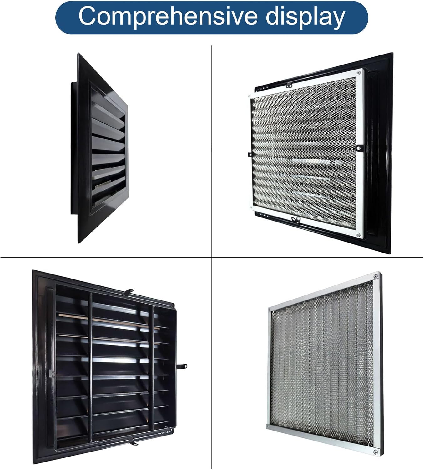 18" X 18" Aluminum Alloy Gable Vent, Rust Gable Vents for Shed, Removable Filter Screen，Reducing Indoor Temperature - Ideal for Wall, Attic, Shed, Door, and Shipping Container，Vent Opening: 16" x 16"