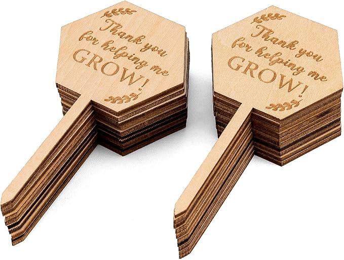 Thank You for Helping Me Grow Succulent Tags Teacher Appreciation Gifts, PARBEE 20PCS Hexagon Plant Stakes Labels Gift for Mother's Day Christmas Thanksgiving Baby Shower