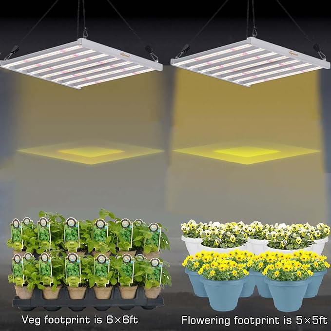 300Watt LED Grow Lamp UV IR Full Spectrum 4x4 5x5ft Coverage Grow Light Bar with 1092pcs Diodes 7 Bars Led Plant Growing Lamp for Vertical Farming Commercial Dimmable, Easy Installation