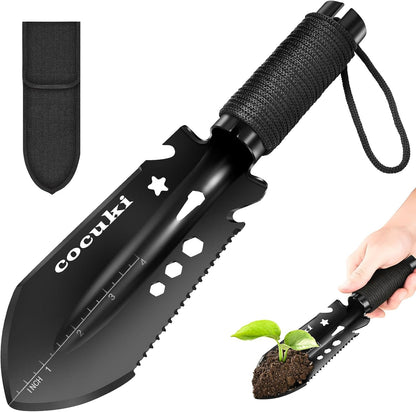 Portable Backpacking Trowel, 9 in 1 Mini Hand Camping Shovel, Ultralight Hori Hori Multi Shovel with Carrying Pouch,for Camping, Gardening, Hiking, Survival