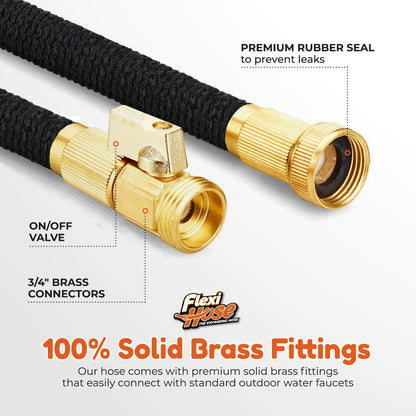 Flexi Hose Lightweight Expandable Garden Hose, 25FT -Retractable Garden Hose, Water Hose - No-Kink