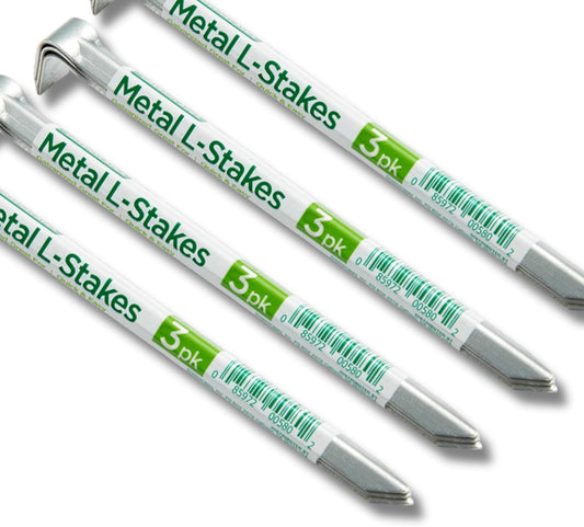 Greenscapes Metal L Stakes – 12-Pack (4 Bundles of 3) Heavy-Duty Garden Anchoring Stakes for Landscaping, Tents & Outdoor Projects