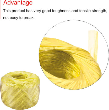 MECCANIXITY Polyester Nylon Plastic Rope Twine Household Bundled for Packing Gardening Craft,150m Length,Yellow