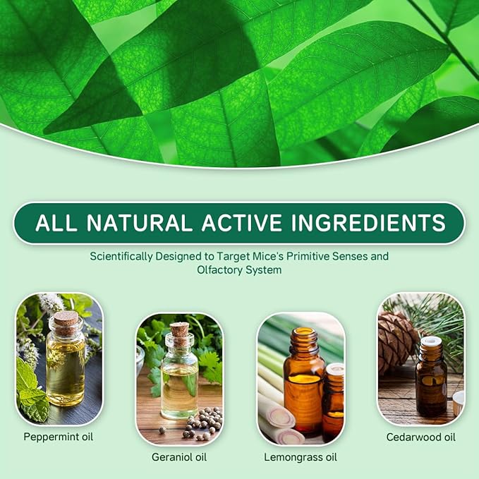Rodent Mouse Repellent 28 Pieces, Peppermint Oil Moth Balls for Mice Rats Deterrent, Natural Pest Control Pouches for Chipmunks, Squirrels, Safe for Humans & Pets, Skunks, Indoor and Outdoor Use