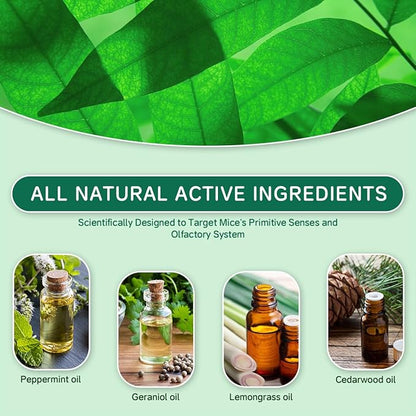 Rodent Mouse Repellent 42 Pieces, Peppermint Oil Moth Balls for Mice Rats Deterrent, Natural Pest Control Pouches for Chipmunks, Squirrels, Safe for Humans & Pets, Skunks, Indoor and Outdoor Use