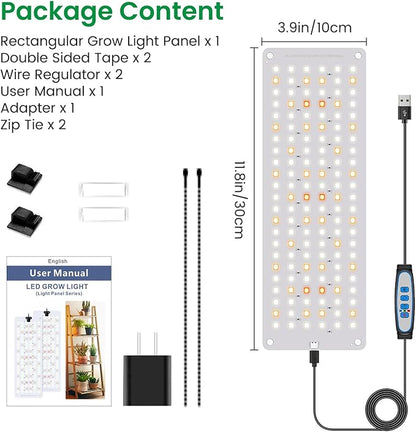 Grow Lights for Indoor Plants, Full Spectrum Under Shelf Plant Lights for Growing Seedling, Light and Thin 138 LED Grow Lamp Panel with 6/12/16H Timer, 3 Light Modes, 5 Dimmable