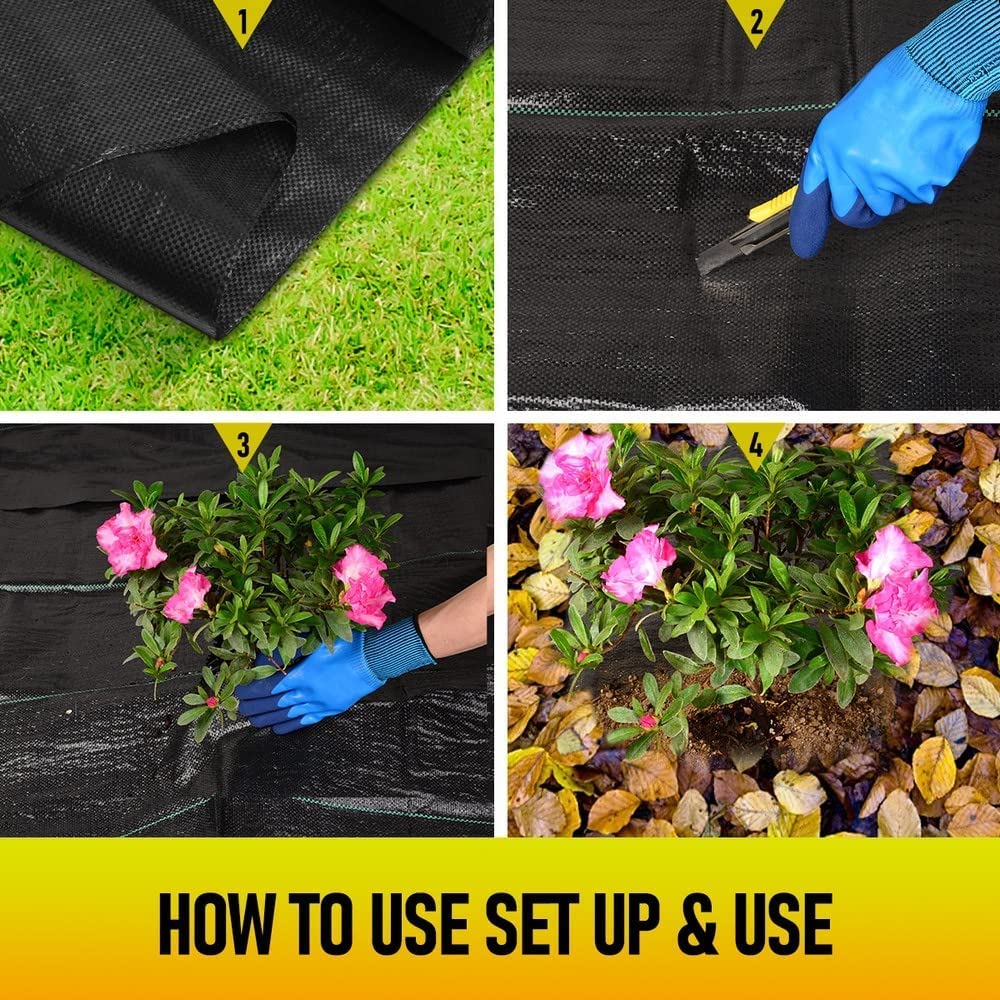 LAVEVE Heavy Duty Weed Barrier Landscape Fabric 4FT x 100FT