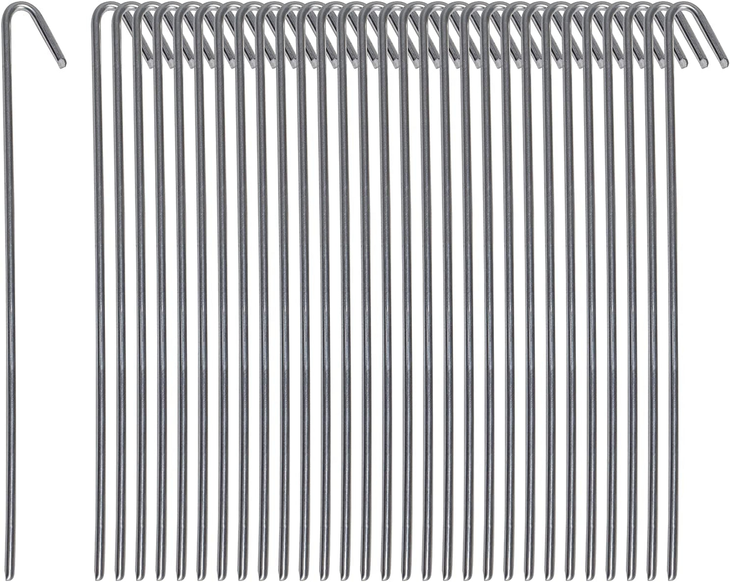 Pinnacle Mercantile 30 Pack Tent Stakes Metal Garden Edging Fence Hooks Pegs Christmas Decoration Stakes Made USA 9 inches Long