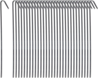 Pinnacle Mercantile 30 Pack Tent Stakes Metal Garden Edging Fence Hooks Pegs Christmas Decoration Stakes Made USA 9 inches Long
