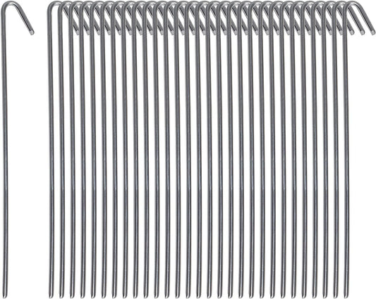 Pinnacle Mercantile 30 Pack Tent Stakes Metal Garden Edging Fence Hooks Pegs Christmas Decoration Stakes Made USA 9 inches Long