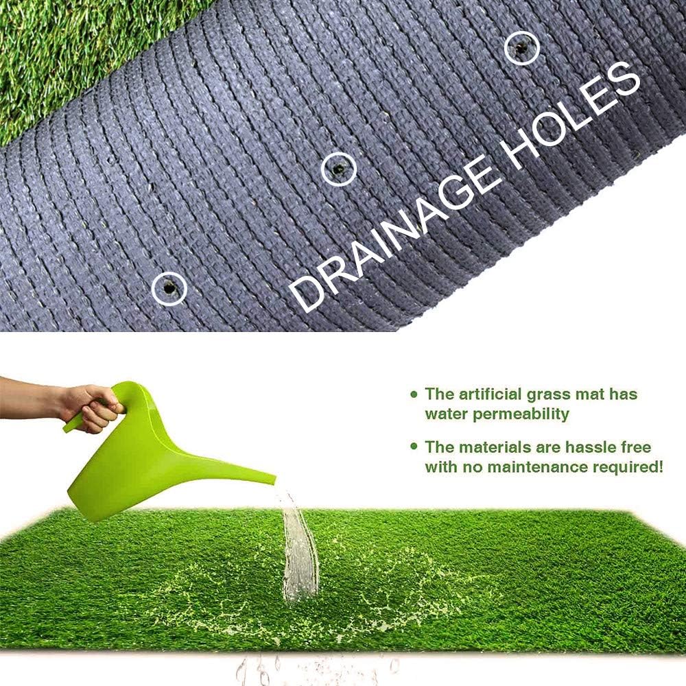 Petgrow Synthetic Artificial Grass Turf Lawn 10 x 34ft, 1.38" Outdoor/Indoor Fake Grass Rug Astroturf for Dogs,Faux Grass Rug with Drainage Holes/Custom Size Provided