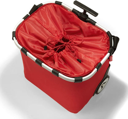 reisenthel carrycruiser red – Portable Shopping Trolley with Sturdy Aluminum Frame, Shoulder Strap and Removable mesh Inner Bag - Made of Water-Repellent Material.
