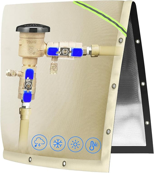 Opening Backflow Preventer Pipe Insulation Cover,Irrigation Sprinkler Valve Cover,Water Well Pump Cover,Sturdy 5 Layers Hydrant Cover for Winter Freeze Protection
