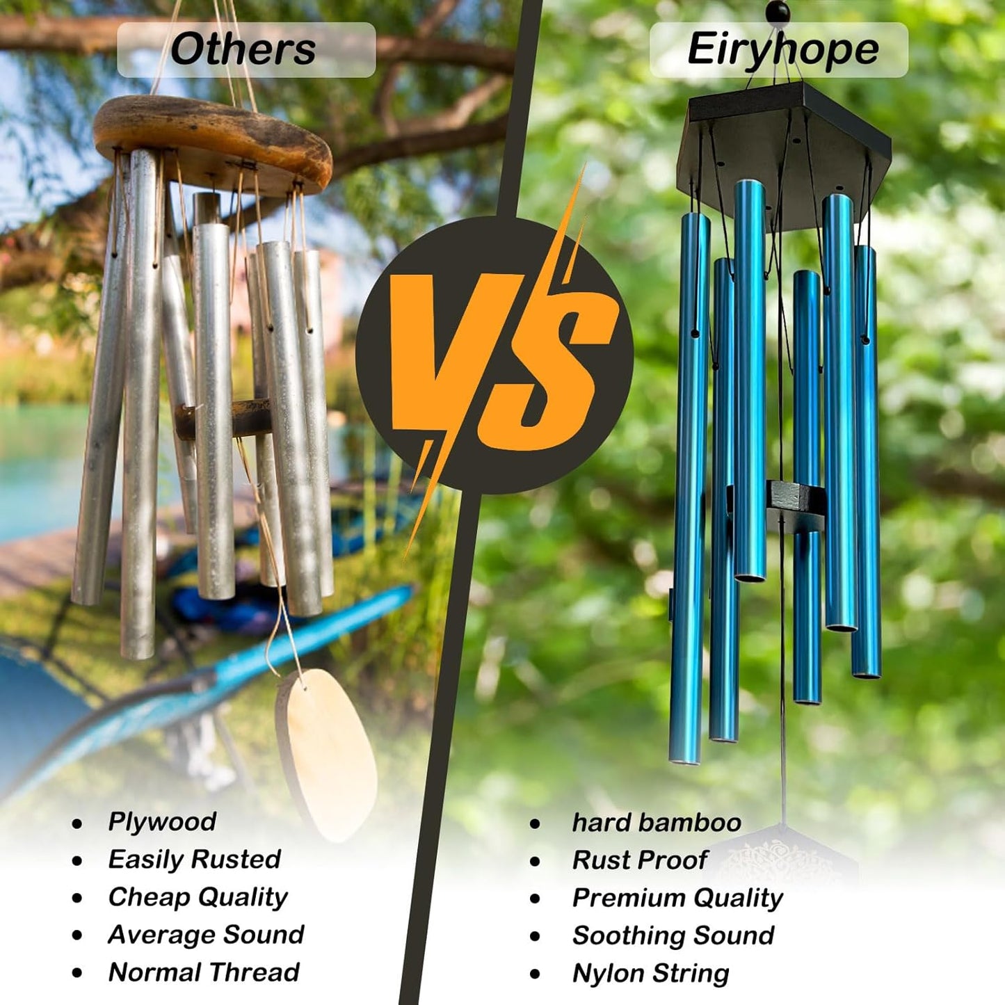 33" Tree of Life Memorial Wind Chimes | Soothing Blue Sympathy Wind Chime for Loss of Loved One, Calming Melody & Deep Tone, Outdoor Garden Decor & Housewarming Gift