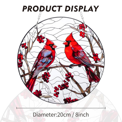 8" Cardinal Window Decorations– Acrylic Hanging Ornament for Door & Window, Decorative Accent for Yard & Courtyard, Holiday & Everyday Gift