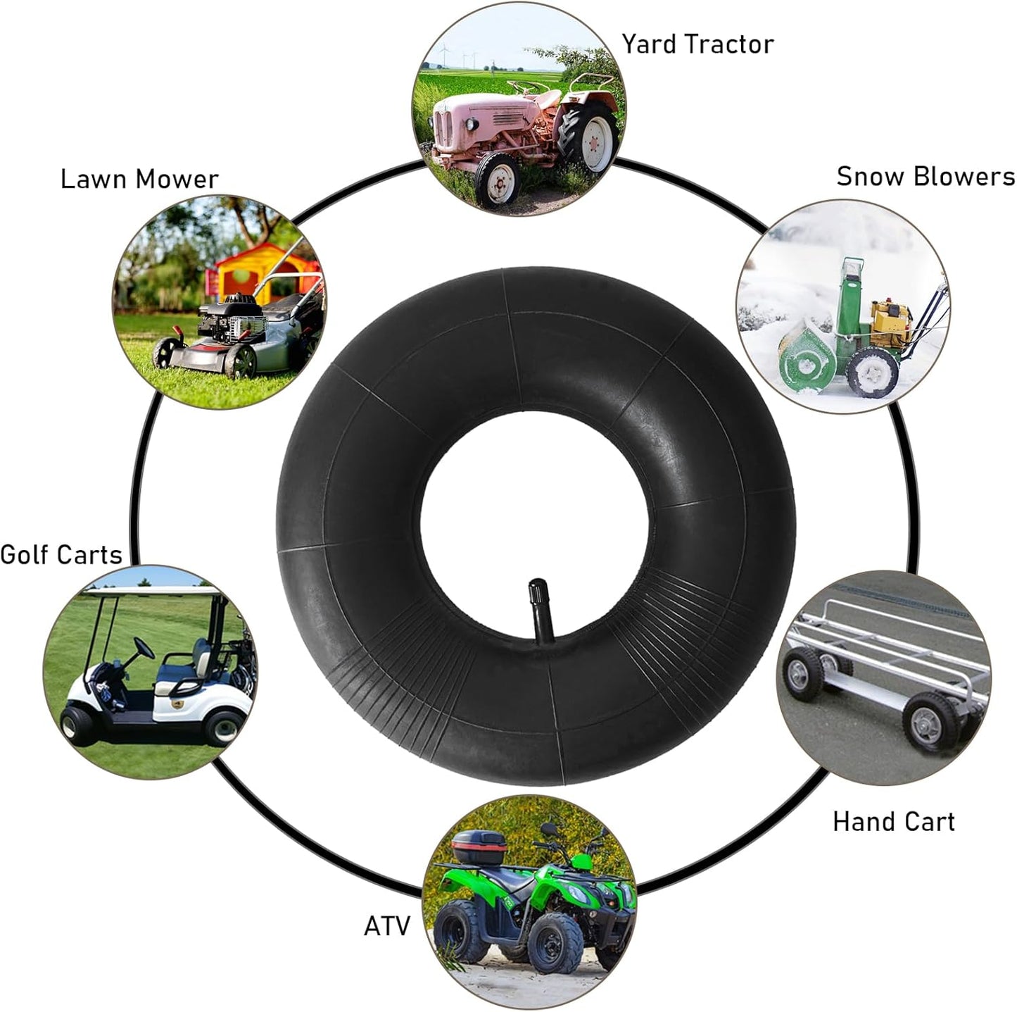 2-Pcs 4.10/3.50-4 Inner Tube 4.10-4 3.50-4 Heavy Duty Replacement Tube Straight Valve Stem for Wheelbarrows/Mowers/Hand Trucks and More