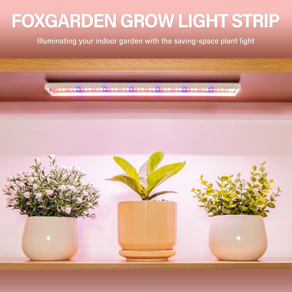FOXGARDEN Grow Light Strip, Red Blue White Full Spectrum Plant Light for Indoor Plants, 96 LED Bright Grow Lamp with Auto On/Off Timer 4/8/12H, 4 Dimmable Brightness