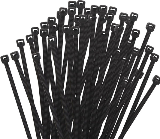 6 Inch Black Zip Tie 1000 PCS, 18 Lbs - Small to Medium Zip Tie, Nylon PA66 UV Resistant Cable Tie