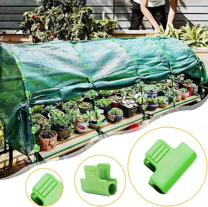 32pcs Greenhouse Frame Clips, 25mm Fixed Greenhouse Pipe Clamp Shading Film Row Tunnel Hoops Windproof Set for Greenhouses Plant Frame Shelter Netting Cover Replacement, for 24-26mm PVC Tubes