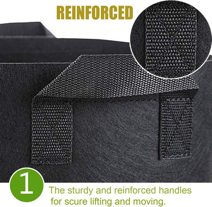 24-Pack 3 Gallon Grow Bags, Heavy Duty Thickened Non-Woven Plant Fabric Pots with Reinforced Handles