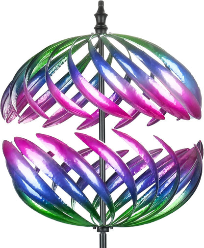 MUMTOP Wind Spinner 360 Degrees Double Steel Metal Wind Sculpture Ball Spinners for Decorating Your Patio, Lawn & Garden