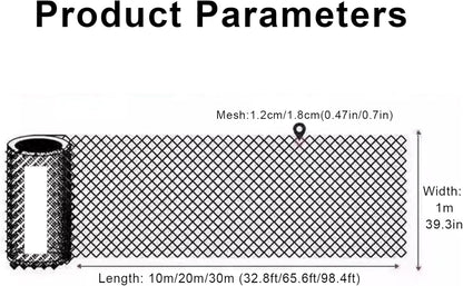White Garden Fence Mesh 39.3″ Wide Safety Netting Plastic Net Fencing Roll Balcony Protection Window Isolation Net for Snow, Poultry, Chicken, Patio, Animal Barrie(Size:1x30M - Mesh 1.2cm,Color:White)