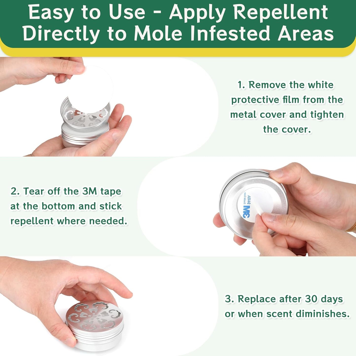 4-Pack Rodent Mouse Repellent Ointment – Natural Peppermint Mice & Moles Deterrent Paste for Garden & Lawn – Humane, Easy-Apply Formula for Long-Lasting Mole Gopher Control