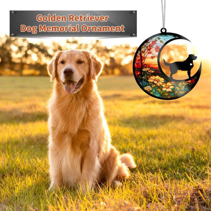 Dog Memorial Suncatcher for Loss of Dog, Personalized Pet Loss Sympathy Gift, Puppy Adult Pet Bereavement Souvenir, Golden Retriever Owner Present (6“)